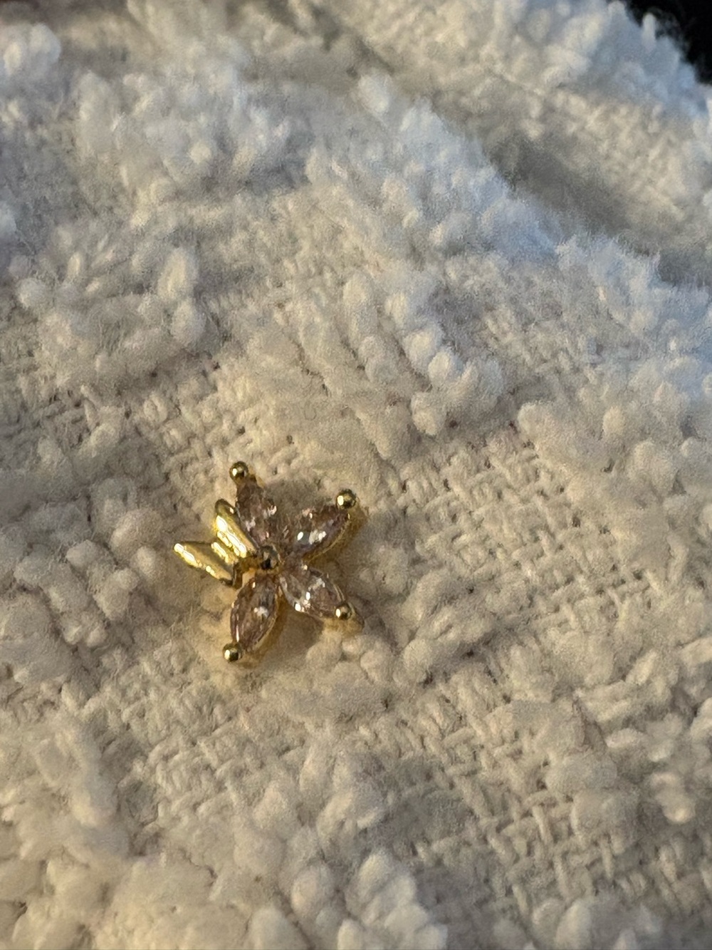 Nose Ring- Stud 20G Copper Gold Tone Star Zirconia  L-Shaped Nose Ring   nwt GG3